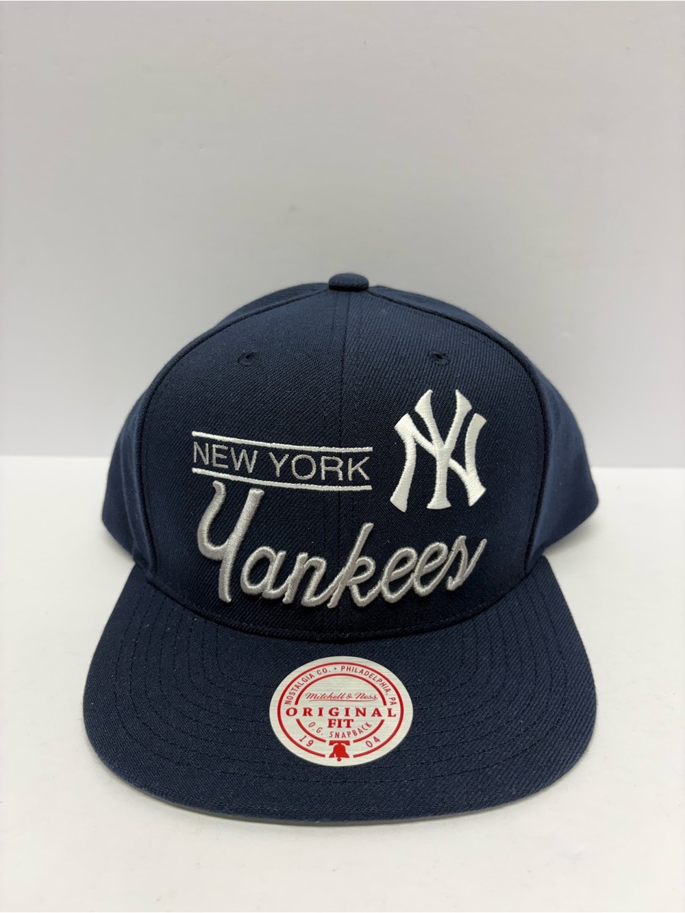 Mitchell & Ness New York Yankees Navy and White Script Snapback